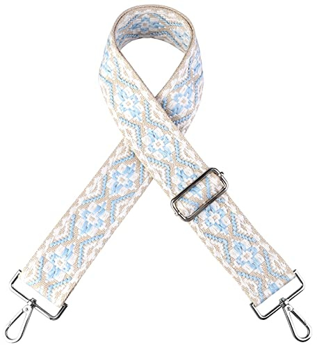 Vegena axelrem för fickor bred 5 cm – justerbar väskrem för byte – axelrem för väskor flerfärgad boho för handväskor kvinnor 75–135 cm