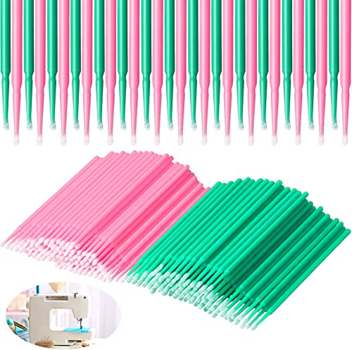 Cindeer 200 Pieces Sewing Machine Cleaning Brushes Disposable Clean Swabs Pointed Tips Cleaning Swabs Sewing Machine Tool Multi Purpose Cleaning Swab Sticks