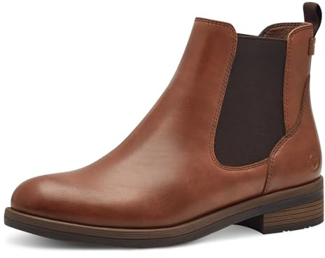Tamaris Damen Chelsea Boots, Frauen Stiefeletten,TOUCHit-Fußbett,Booties,halbstiefel,Kurzstiefel,uebergangsschuhe,Cognac,37 EU