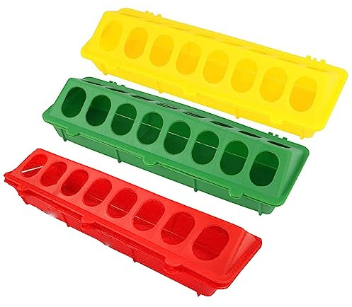 Bohue 3Pcs Chicken Feeder Chicken Food Trough Automatic Drinking Water Feeder Poultry Supplies Food Dispenser for Chicken Pigeon Birds