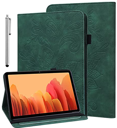 BOLELAW Hülle für Amazon Kindle Fire HD 8 & 8 Plus Tablet (12/10th Gen, 2022/2020) 8 Zoll mit Stift und Stifthalter, Kartenschlitz Standfunktion Flip Fashion Tablet Hülle, Grün