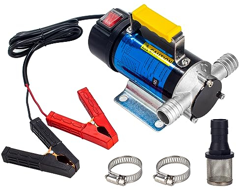 GOTLUCK 12V 260W Pompa Diesel Elettrica Pompa di Trasferimento 45L/min Pompa Aspirazione con Motore di Rame e Girante in Acciaio Inox