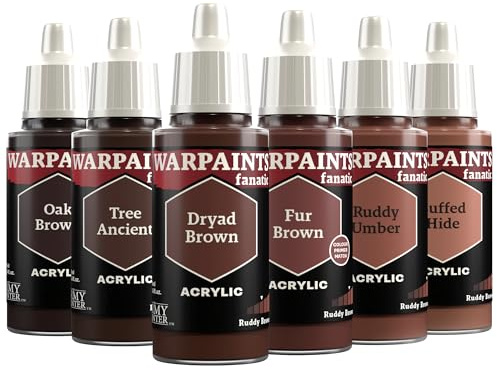 The Army Painter, Warpaints Fanatic Flexible Triad: Ruddy Browns, 6 x 18ml | Quality Acrylic Miniature Hobby Model Paint Set for Dnd & Warhammer 40K Figures
