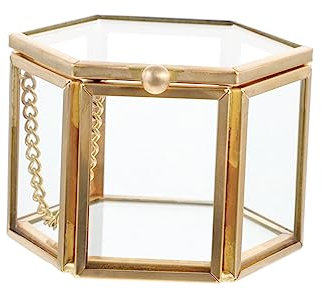 LIFKOME 1stück Schmuck Aufbewahrungsbox Sechseckige Schmuck Organizer Für Ringe Ohrringe Halsketten Hochzeitsgeschenk Elegantes Design Hochwertige Verarbeitung Transparent Und Luxuriös