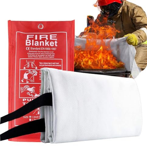 Manta ignífuga para cocina, manta ignífuga de fibra de vidrio para el hogar, manta ignífuga para almacén, área de trabajo, coche, barbacoa, chimenea y escuela