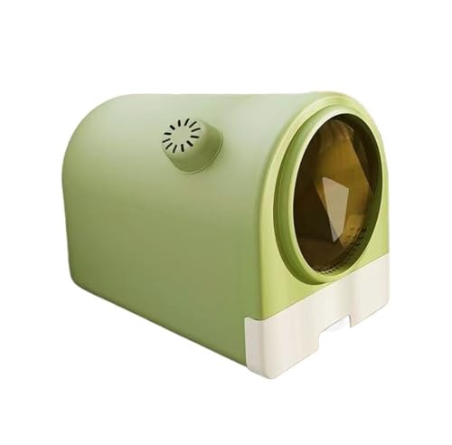 Bandeja for arena for gatos con tapa, caja de arena for gatos con cajón completamente cerrado, orinal grande a prueba de salpicaduras con pala for arena for gatos de moda, fácil de limpiar(Green)