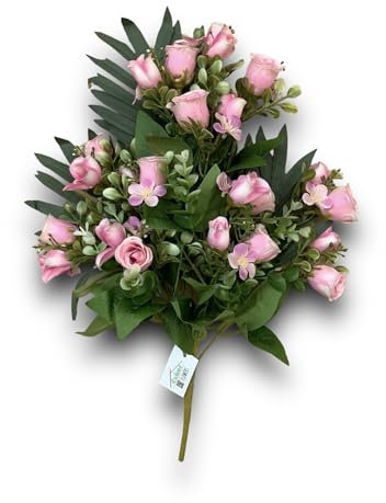 Generico 36 FIORI IN UN MAZZO DI FIORI DI SETA- BOUQUET PER DECORARE CASA (Rosa)