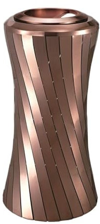 AMYSTY Papelera Exterior Cubo de Basura Lobby Papelera De Pie 2 En 1 Papelera De Acero Inoxidable De Metal Cenicero Comercial Papelera Papelera De Reciclaje Bote de Basura Comercial Hotel(Copper)