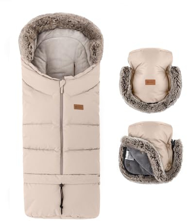 Petite&Mars sovsäck för barnvagn Fusak 4v1 Arctic * åkpåse * vintersovsäck för barnvagnar, buggy och bilstol * varr * vattentät * vindtät, Ros kronblad set, 78/110x48cm, Fotsäck för barnvagnar