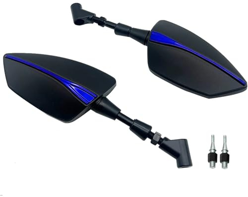 Motorrad Spiegel Für Suzuki SV650 SV650X SV650S SV 650 650S 650X Alle Jahre Motorrad Adjustabale Rückspiegel Links Ansicht Spiegel Seite Spiegel Teil Lenkerendenspiegel(Blue)