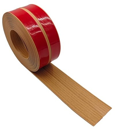 GELINTONG Flexible Skirting Board Roll - 30 x 30 mm (Length: 6 m,Yellow oak) -Self Adhesive PVC Baseboard Wall Molding Trim - Skirting Boards Covers - PVC Angle Trim - Caulk and Trim Strips