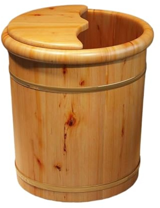 BIOMICE Footbath Basin Wooden Bucket for Foot Bath Sauna Bucket Water Bucket Handmade Wooden Footbath Tubs for Foot Care Foot Bath Tub