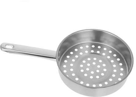 IMIKEYA Colapasta Acciaio Inossidabile Con Grandi Schiumarola Multifunzionale Per Cottura e Frittura Scolapasta Per Gamberetti e Altri Alimenti Fritti Design Con Fondo Piatto Per