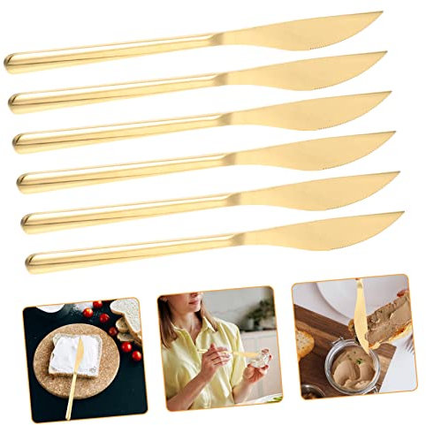 LALADEFIEE Accessori per Burro 6 Pezzi Set di da Bistecca in Stile Giapponese Spalmatore Facile da Usare Robusto per Casa Hotel E Campeggio