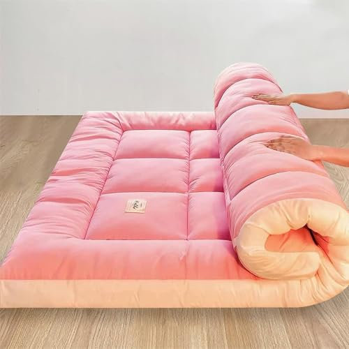 GAOXIAO Japanische Futon-Matratzenauflage, Bodenmatratze Faltmatratze Schlafmatt, Atmungsaktive Rollmatratze Faltbare Tragbar Tatami Gesteppte Bett Matratze Gästematratze Klappbett E 150 x 200 cm
