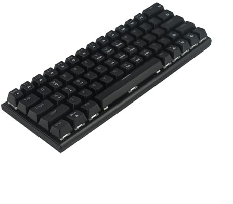 Compact 61 Keys Gaming Mechanical Keyboard RGB Backlit, Detachable Cable, Hot Swappable Red Switches (K101D-63Key)