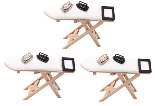 Toyvian 3pièces Mini Table à Repasser Décoration De Maison De Poupée De Accessoires pour Et Photographie
