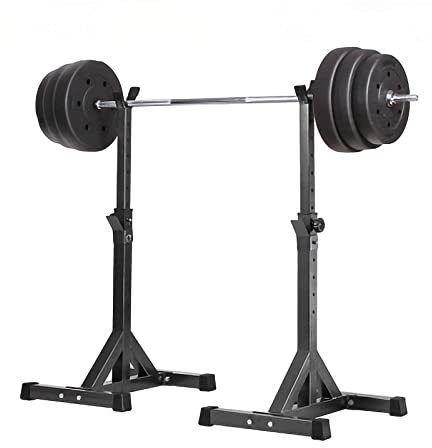 NRUFYSJG Hantelständer， verstellbar， für Zuhause， Workout， Fitnessstudio， Kniebeugenständer， Klimmzugstange， Kniebeugenständer， Ständer für Langhantel， Bankdrücken， Krafttraining， Fitness-Langhantel