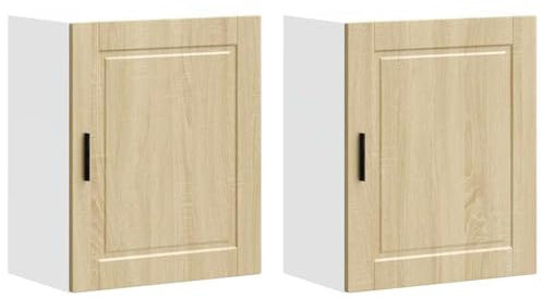 HETFTJN Vetrina Soggiorno Armadietto da Esterno Armadio Cucina Mobile Bagno - Pensili da Cucina 2 pz Porto Rovere Sonoma in Legno Multistrato per Soggiorno Camera Da Letto Bagno Ufficio