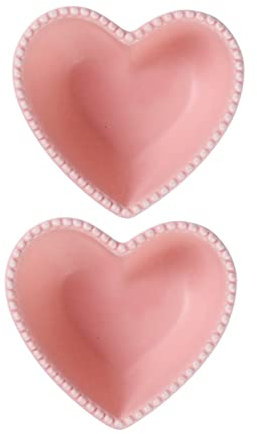 VINTORKY 2pcs Heart Shaped Bowl for Steamed Egg Liquid Bowls Kitchen Dessert Baking Small Steaming Cookware for Fruit Salad Preparation and Serving