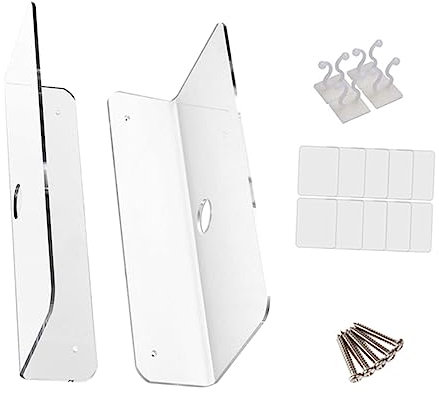 CHICAMPERA 1set Mensola Per Altoparlanti Trasparente Supporto Wall Storage Rack Per Televisori e Accessori Installazione Facile Per Casa e Ufficio Fermacavi
