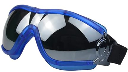 AQCQDQ Sonnenbrille Hund, Hundebrille für Kleine Hunde, Anti-UV Schutzbrille mit Verstellbarem Riemen für Mittel Große Hunde (Blauem Rahmen mit Silberne Gläser)