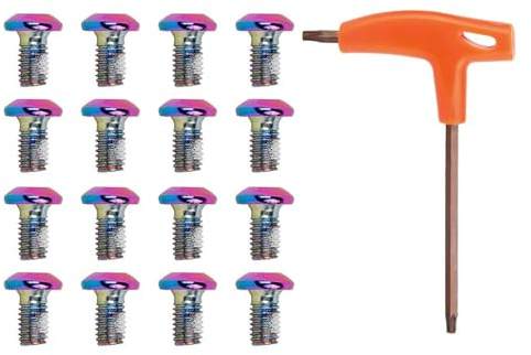 16Pcs Bike Disc Brake Bolts Carbon Steel T25 Brake Disc Bolts Screw Brake Rotor Bolts Screws With A Double-Headed Wrench