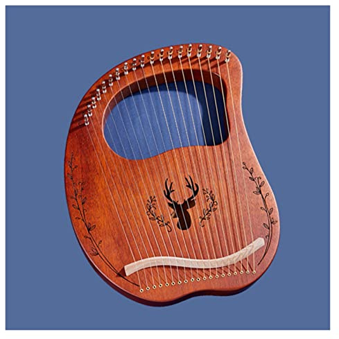 Kleine Harfe Leicht zu erlernen Tragbares 19-saitiges Holzlyra-Instrument mit Zubehör Lyra-Harfe für Anfänger
