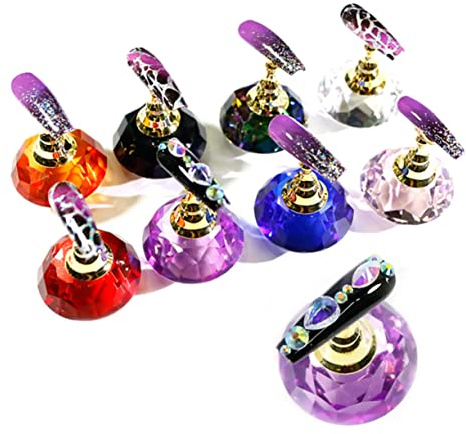 SHERCHPRY Expositor Tipo Para Práctica De Manicura Base De Cristal Estante De Exhibición De Manicura Para Maniquí Uñas Estante De Práctica De Uñas Para Taca Pulidor