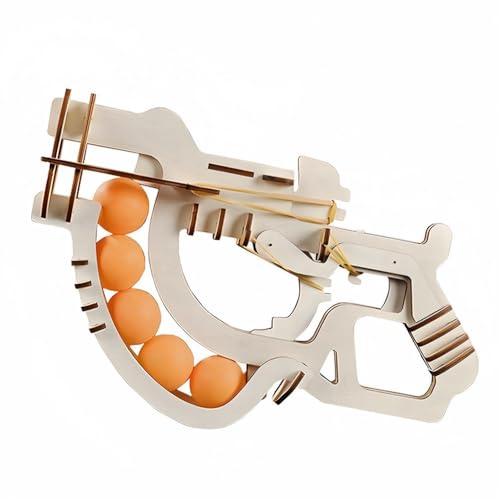 Exquisites Ping Pong Holz Pistolen Puzzle Spielzeug, DIY Bausatz, 3D mechanisches Puzzlespiel, geeignet für Erwachsene und Jugendliche, Spielzeugpistole, einzigartiges kreatives Geschenk