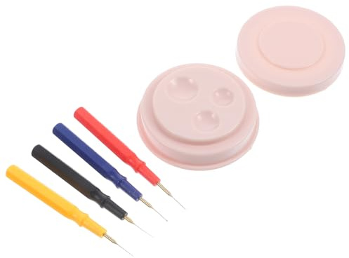 Hoement Kit d'Outils Horlogers 4 Stylos à Huile et Godet en Plastique, Ensemble Portable de Réparation et Lubrification pour Montres, Stylo Huilier pour Entretien Précis