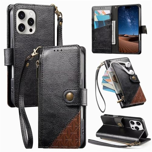 Funda para Motorola Moto Edge 40 Neo 5G, Funda Billetera de Cuero PU Bloqueo RFID, Cierre Magnético, Soporte Plegable, Ranura para Tarjeta Carcasa Case Cover,Negro