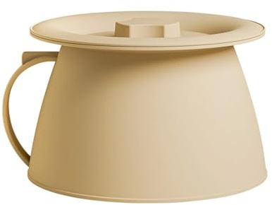 Kammertopf, tragbares Bettpfannen-Urinal mit Deckel, 1,5 l, Kommode mit Griff für Altenpflege, Zuhause, Reisen, Camping, Nachttisch-WC-Behälter, Autotopf, leichte Sanitärhilfe