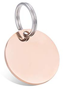 ZALAGO Personalisiert Haustier ID Tag Hund Tag Hundemarke Anhaenger aus Edelstahl Rose gold