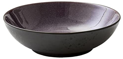 BITZ Salatschüssel, Schüssel/Schale aus Steinzeug, Spülmaschinenfest, Durchm. 24 cm, Schwarz/Lila