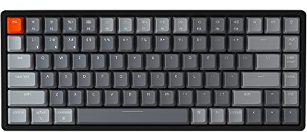 Keychron K2 Wireless Mechanical Keyboard, 75% Layout 84 Key Bluetooth/USB-C Wired Compact RGB Backlit Anti Ghosting/N-Key Rollover, Gateron G Pro Red Switch Aluminum Frame for Mac Windows, Version 2