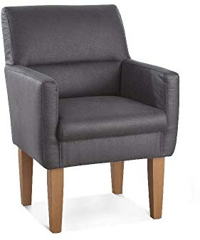 CAVADORE Diningsessel Kira, Polstersessel für Küche, Esszimmer oder Wohnküche in Büffellederoptik, Passend zur Küchengarnitur Kira, 66 x 96 x 71, Mikrofaser: grau