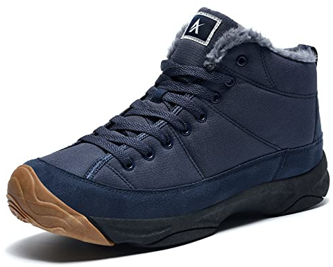 Azooken Hombre Mujer Botas de Nieve Invierno Botines Senderismo Impermeables Deporte Trekking Zapatos(6119-Azur Azul39)
