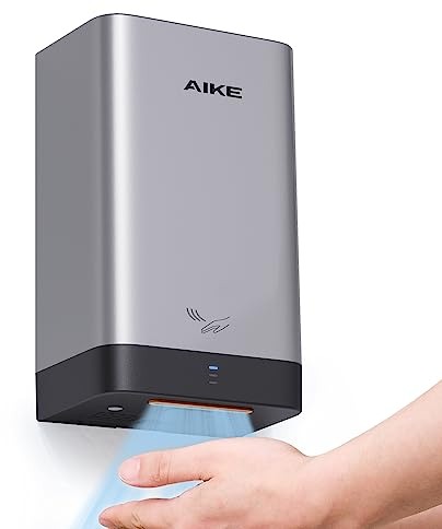 AIKE AK2822 Asciugamani Elettrico Automatico ad Alta velocità per Bagno, Cucina e Servizi Igienici - ABS Risparmio Energetico, 2 Ans de garantie