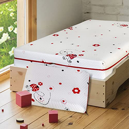 Cuscino per bambino Love - Guanciale per bambini traspirante e antisoffocamento – Sfoderabile e lavabile - Per lettino, trasportino, culla, passeggino (50 x 30 cm)