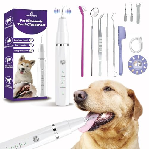 Zahnreinigungsset für Hunde, Zahnbelagentferner, ultimatives Haustier-Zahnpflege-Set – Ultraschall-Zahnreiniger und Plaque-Entferner für Hunde | Komplette Mundhygiene-Lösung, entfernt Hundezahnbelag,