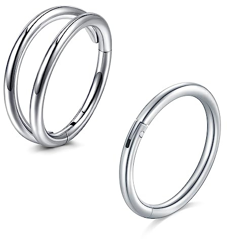 MODRSA Nasenpiercing Ring 16G 18G Hinged Clicker Septum 316L Chirurgenstahl Conch Helix Nasenring für Damen Knorpel