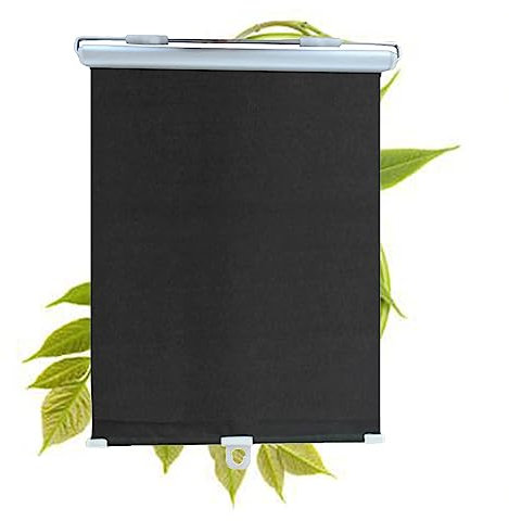 Saugnapf-rollo Ohne Bohren, Versenkbare Verdunkelungsrollos, Fenster Rollo Dachfenster, Temporäre Sichtschutz Jalousien, Sonnenschutzrollos Für Türen/balkone/autos,Black-58x125cm(22.8*49.2in)