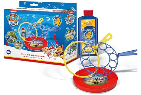 Pustefix PAW Patrol 420815580 Multi-Bubbler Såpbubblor, 250 ml vätska, leksak för barnkalas, bröllop, möhippa, sommarfest och som gästpresent