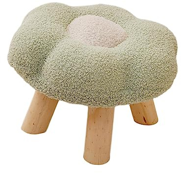 Leefasy Footrest Sofa Footstool Comfortable Pouf Flower Shape Multipurpose Ottoman Small Foot Stool for Bedroom Apartment Bedside Porch Playroom, Green
