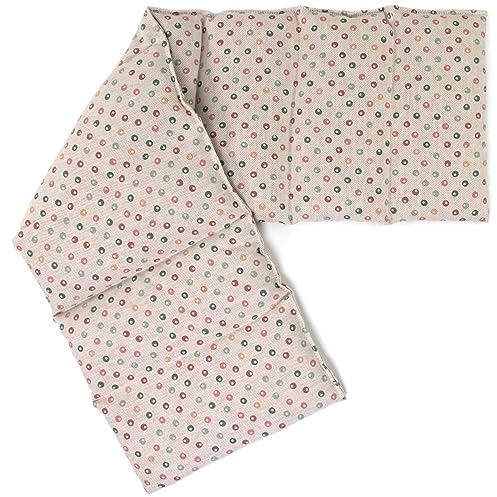 Bio-Bio Dinkelkissen XXL 8-Kammer 75x20cm - Bio Füllung & Bio-Stoff Punkte Wärmekissen Körnerkissen Bio-Dinkel