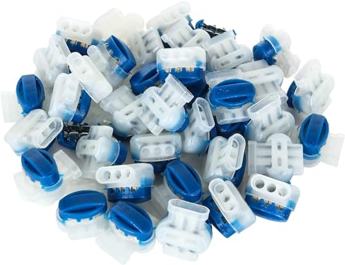 STARVAST 50 Stück Kabelverbinder/Anschlussklemmen für Mähroboter, Wasserdicht Verbindungsklemmen Kabelklemmen Draht Kabel Verbinder für Rasenroboter Rasenmäher Husqvarna, Worx, Bosch