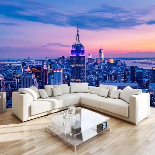 Fotomural arquitectura de la ciudad de nueva york Fotomural Pared, 250x175 cm Papel Pintado 3D, Fotomurales Decoración de Comedores Moderna Lana Sala Cuarto Salón
