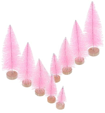 Anneome 10 Mini Weihnachtsbaum Sisal Schnee Frostbäume Tischdekoration Künstlicher Weihnachtsbaum Weihnachtskiefer Aus Holz Kunststoff