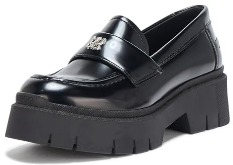 HUGO Damen Kris Chunky Loafer, Schwarze Jade, 39 EU